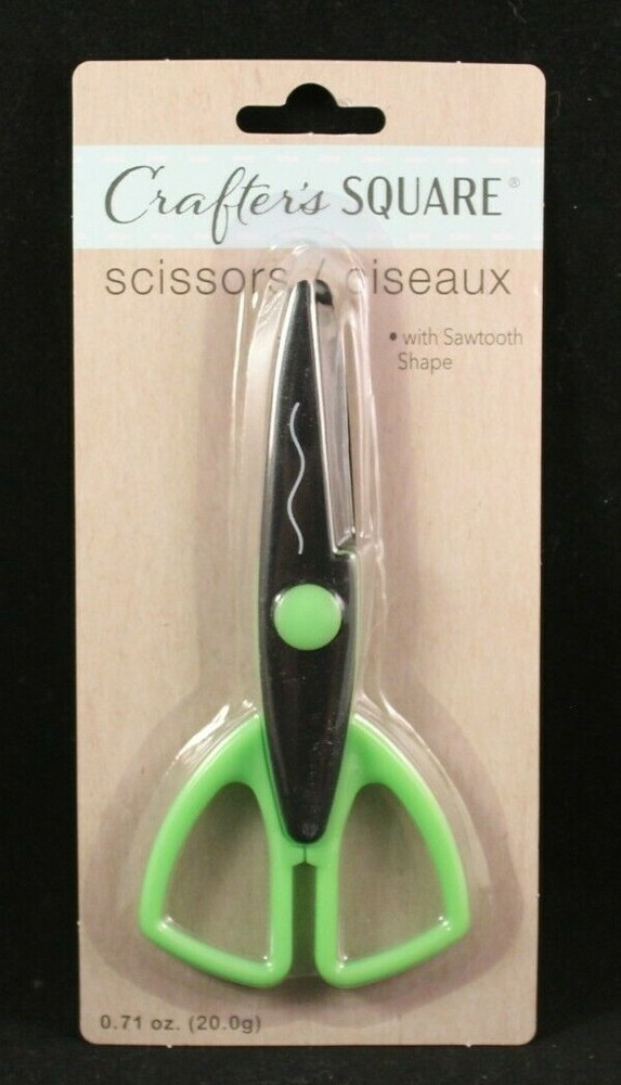 Crafter's Square - Craft/Scrapbook Scissors - Wave Cutting Pattern - Green
