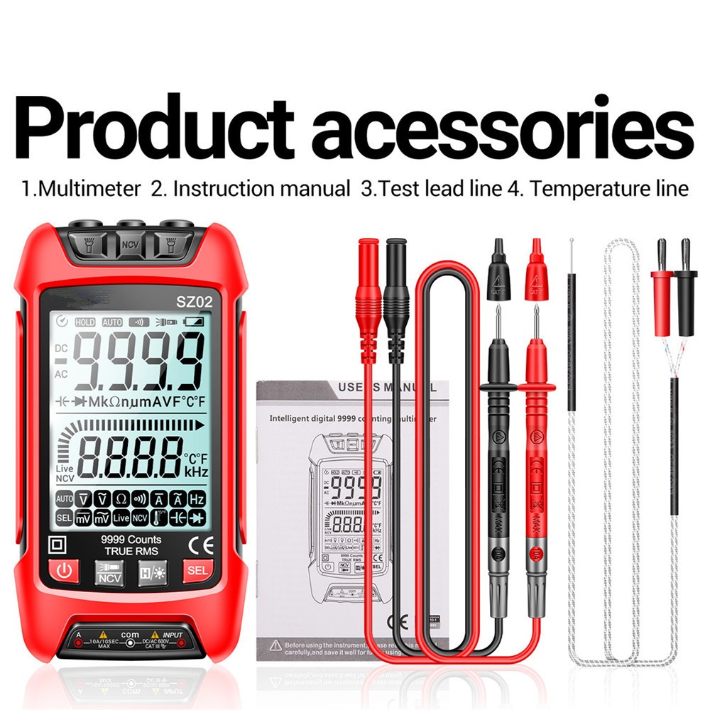 SZ02 Digital Multimeter Electrical Meter Temp Resistance Transistor Testers