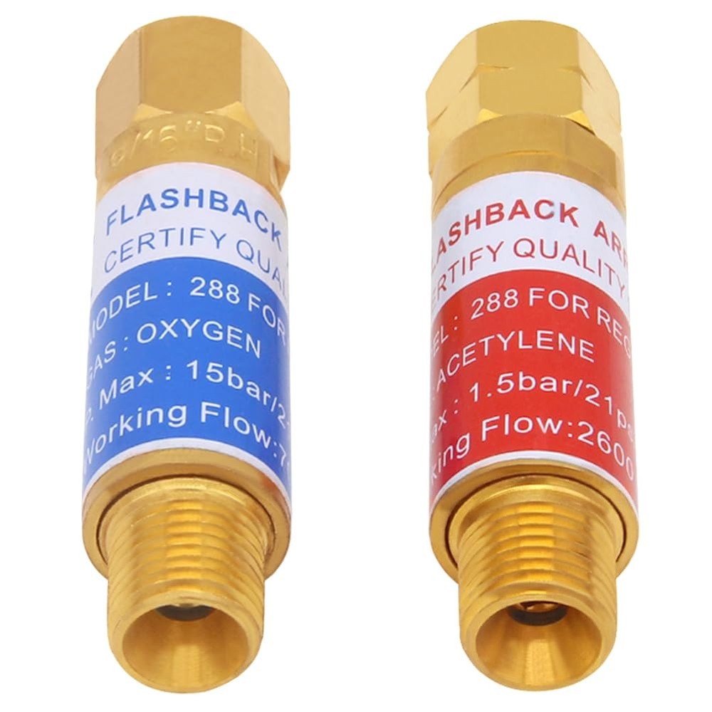 Uenede Oxygen & Acetylene/Propane Flashback Arrestors Set Regulator End...