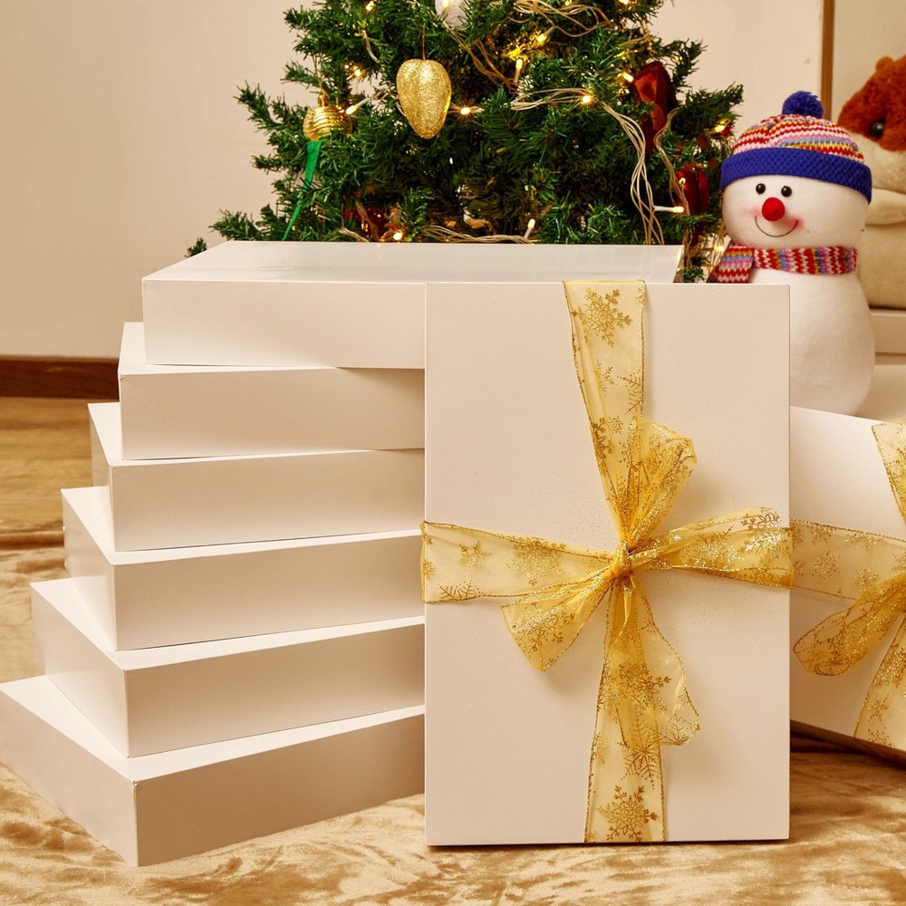 12 Pack 17" White Extra Large Gift Boxes With Lids For Clothes Presents