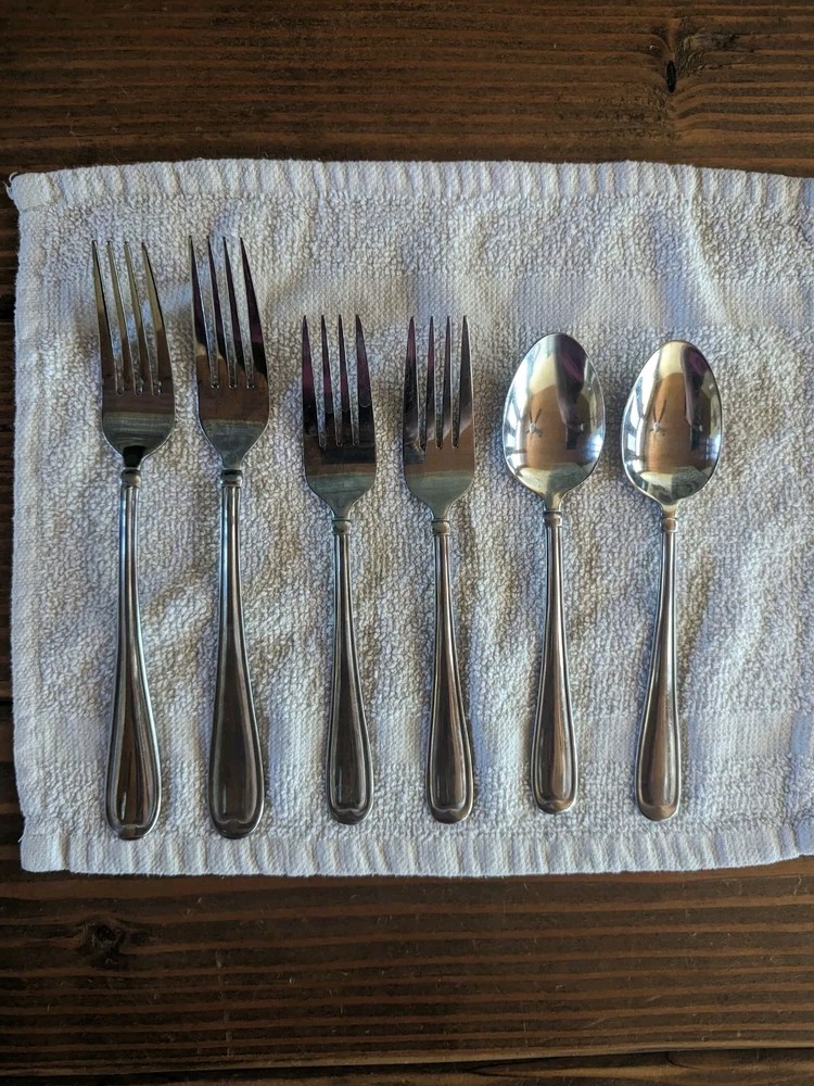 Cambridge ALLURE Stainless Flatware 6 Piece Set Forks & Spoons Silverware