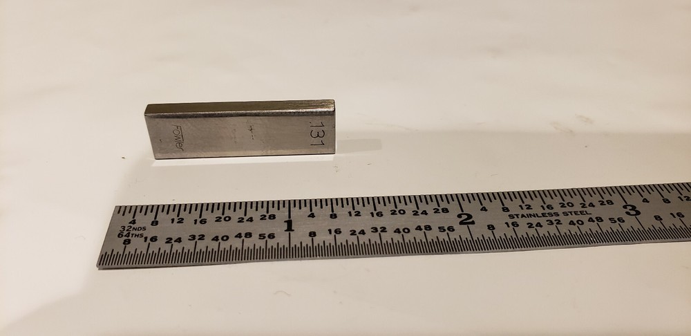 .131" Fowler Rectangular Steel Gage Gauge Block.