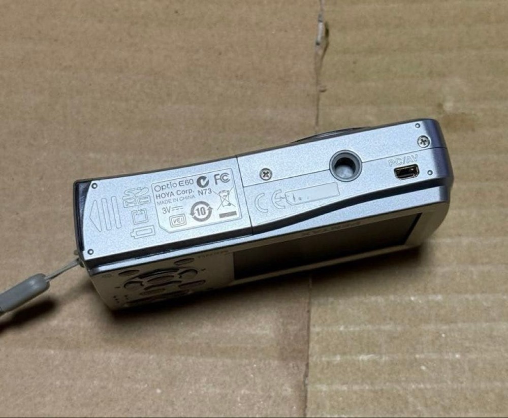 PENTAX Optio E60 Silver Compact Digital Camera Working Used Japan