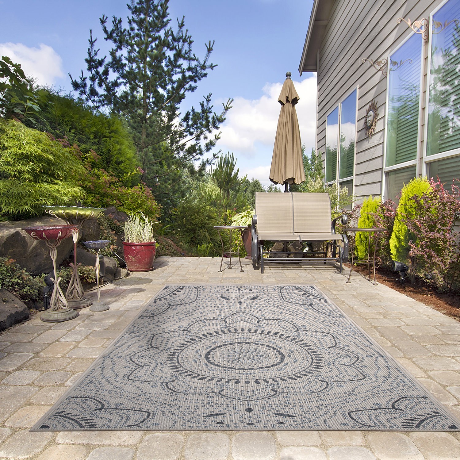 Rugshop Outdoor Rug Portia Oriental Medallion Indoor/Outdoor Area Rug Patio Rugs