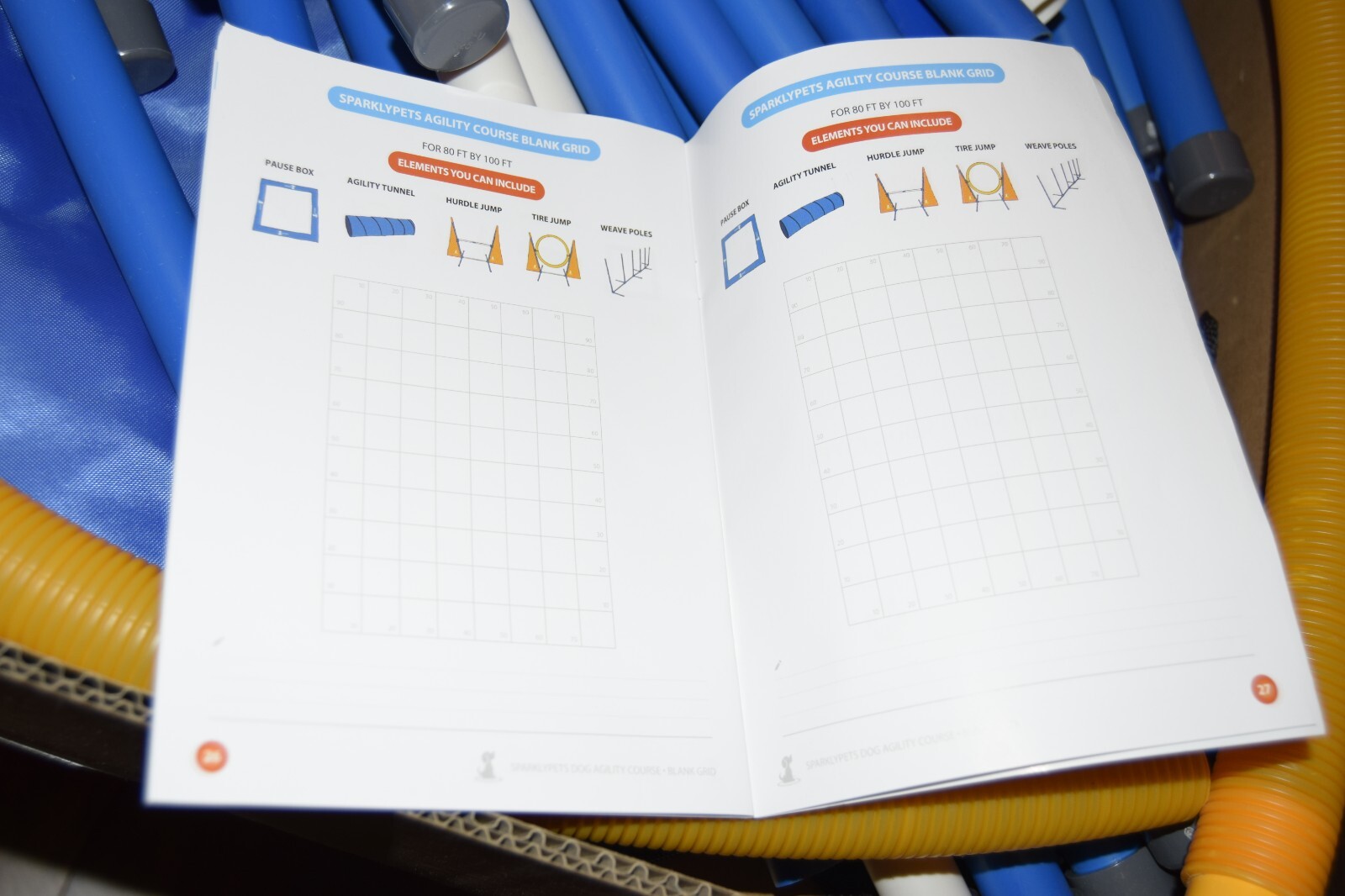 New! Sparklypets Dog Agility Obstacle Training Course Kit - Yard Excercise