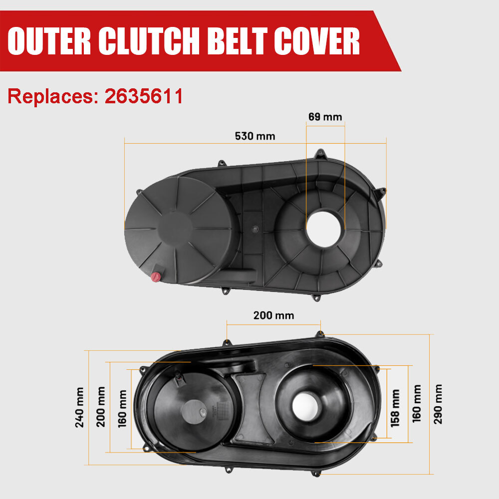 Outer & Inner Clutch Belt Cover For 2016-23 Polaris General 1000 2016-20 S 1000