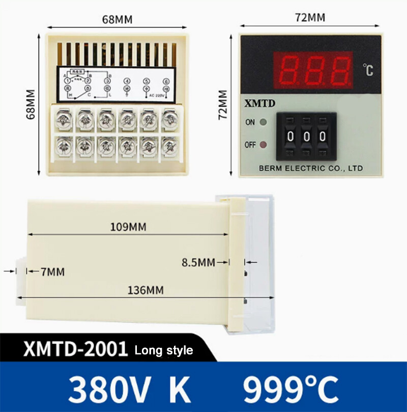 XMTD-2001/2002 Digital Temperature Controller K-type/E-type/PT100/CU50 Input