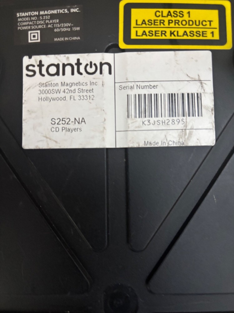 Stanton S-252 CD Player Professional DJ W/ Pitch Control Table Top