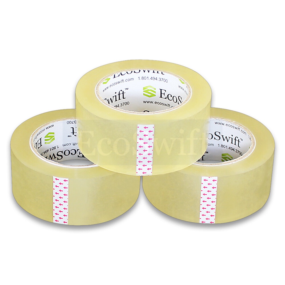 12 ROLLS EcoSwift Carton Box Packaging Packing Tape 1.6mil 2 x 110 yard (330 ft)