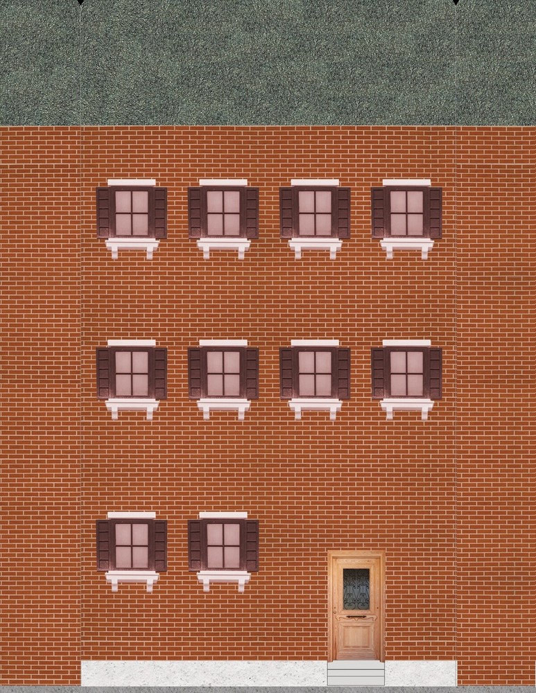 10 Strorefront Rear Side Flat Buildings for Backgrounds for O Scale Train Layout