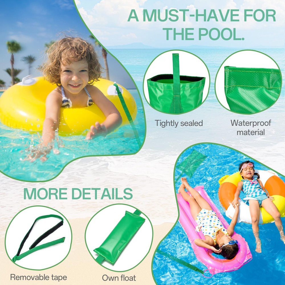 Compact Pool Float Anchor Bag, 2-in-1 Sand Anchor with Integrated Float Ancho...