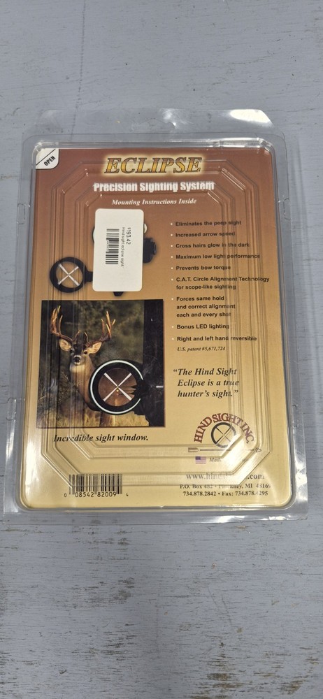 Hind Sight Peep Sight Eliminator Eclipse 5 Pin Bow Sight Peepless System