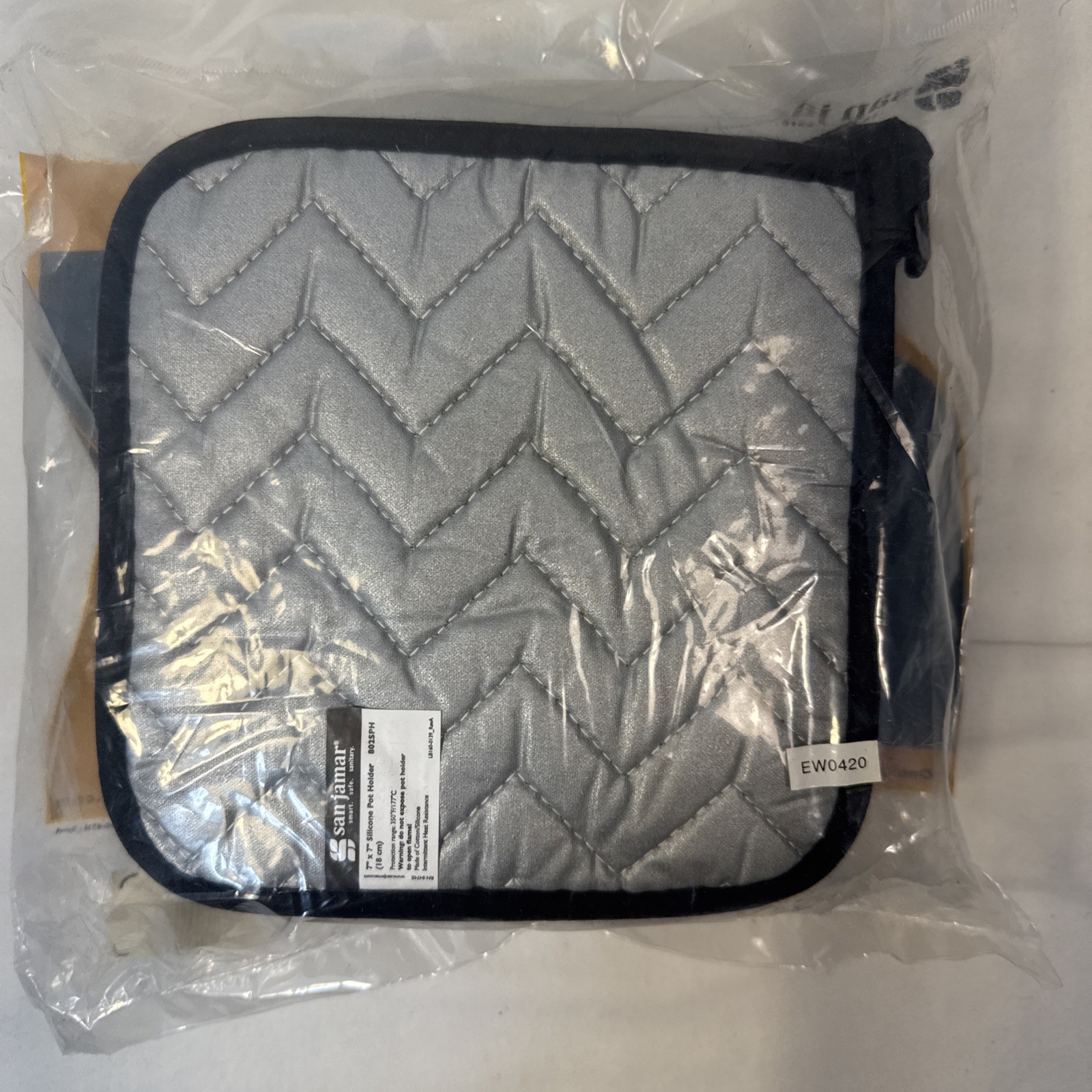 San Jamar 802SPH 7"x7" Pot Holder 1 Dzn Non-Stick Coating Heat Protection