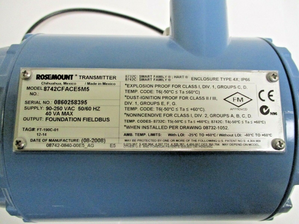 ROSEMOUNT, 8742C FLOW TRANSMITTER, 8742CFACE5M5