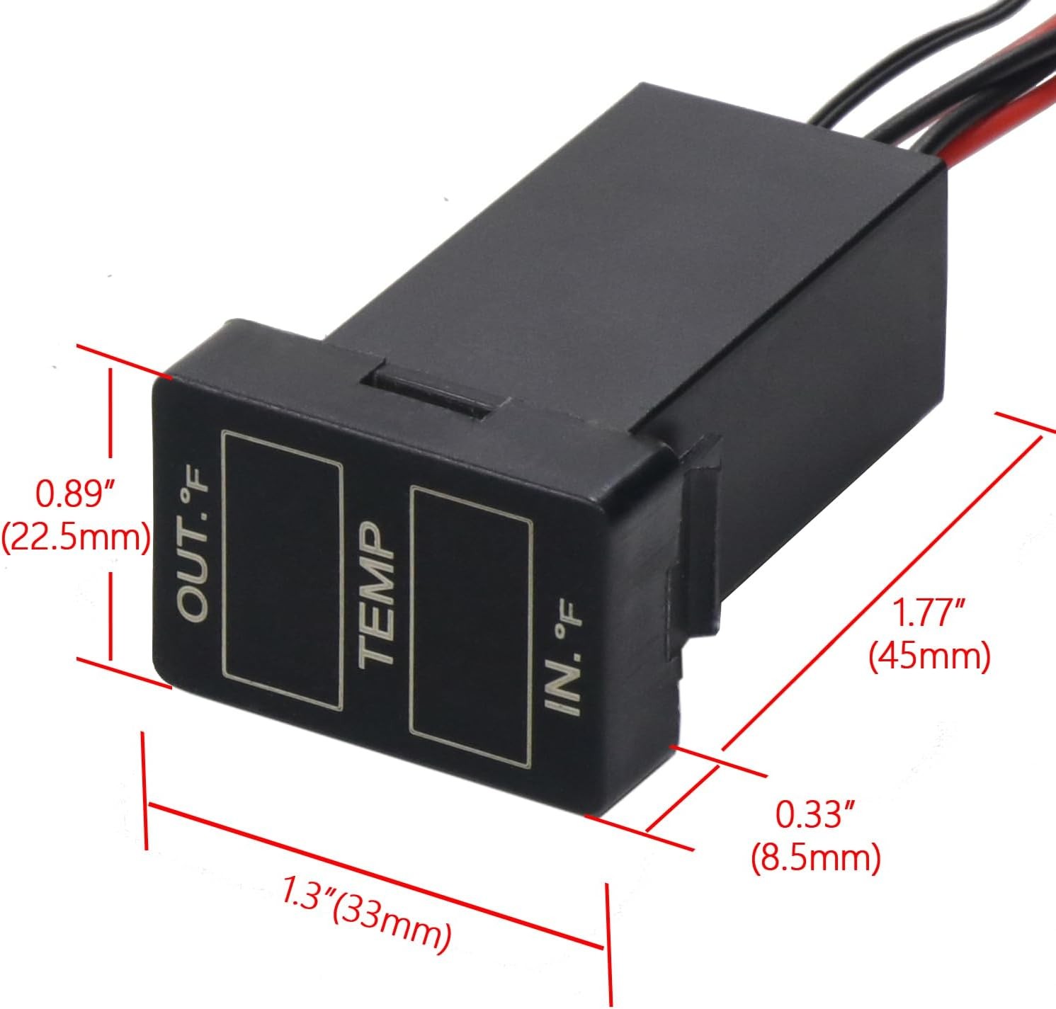 Car Internal and External Temperature Display, Fahrenheit Temperature, Dual Temp