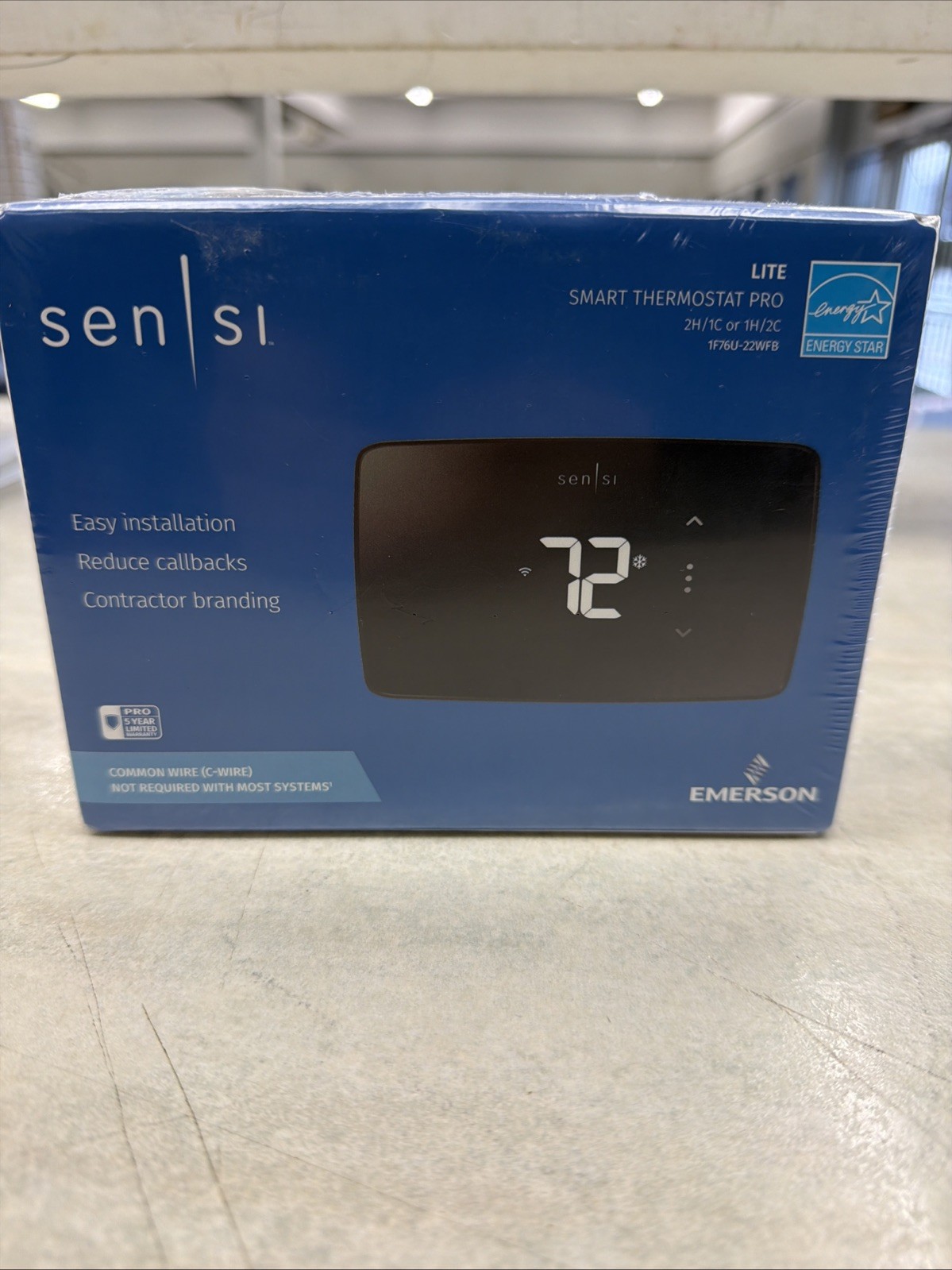 Emerson White-Rodgers 1F76U-22WFB Sensi Lite Touchscreen Wi-Fi Thermostat, Black