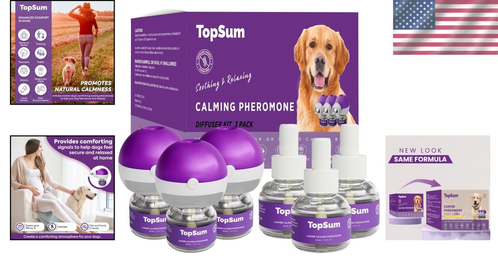 Three-Pack Calming Diffuser for Dogs – Stress Relief with Pheromone Technology