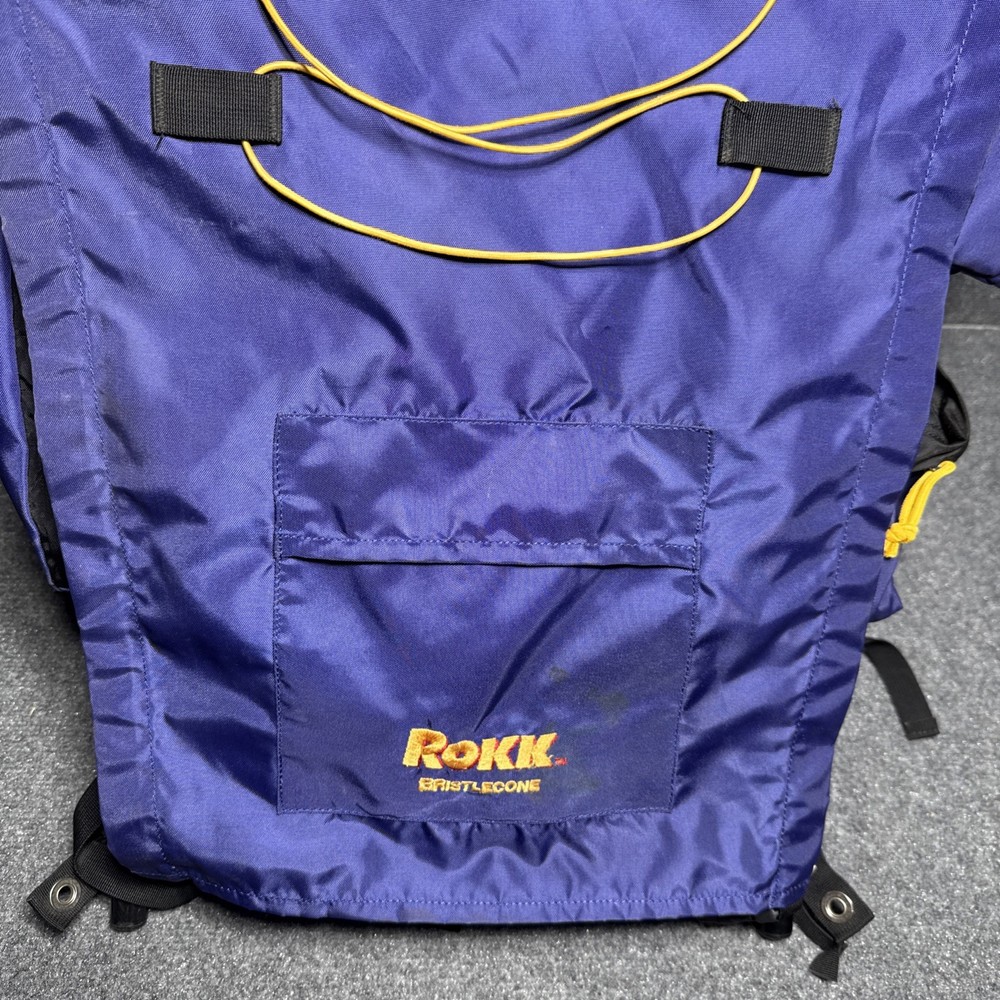 Rokk Bristlecone External Frame Hiking Backpack Blue Trail Camping Pack