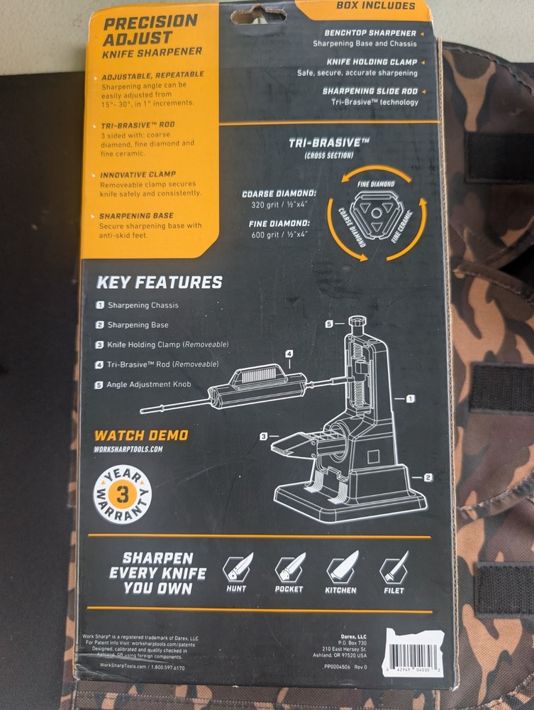 Work Sharp Precision Adjust Knife Sharpener WSBCHPAJ NIB W/Extra Support Tool!