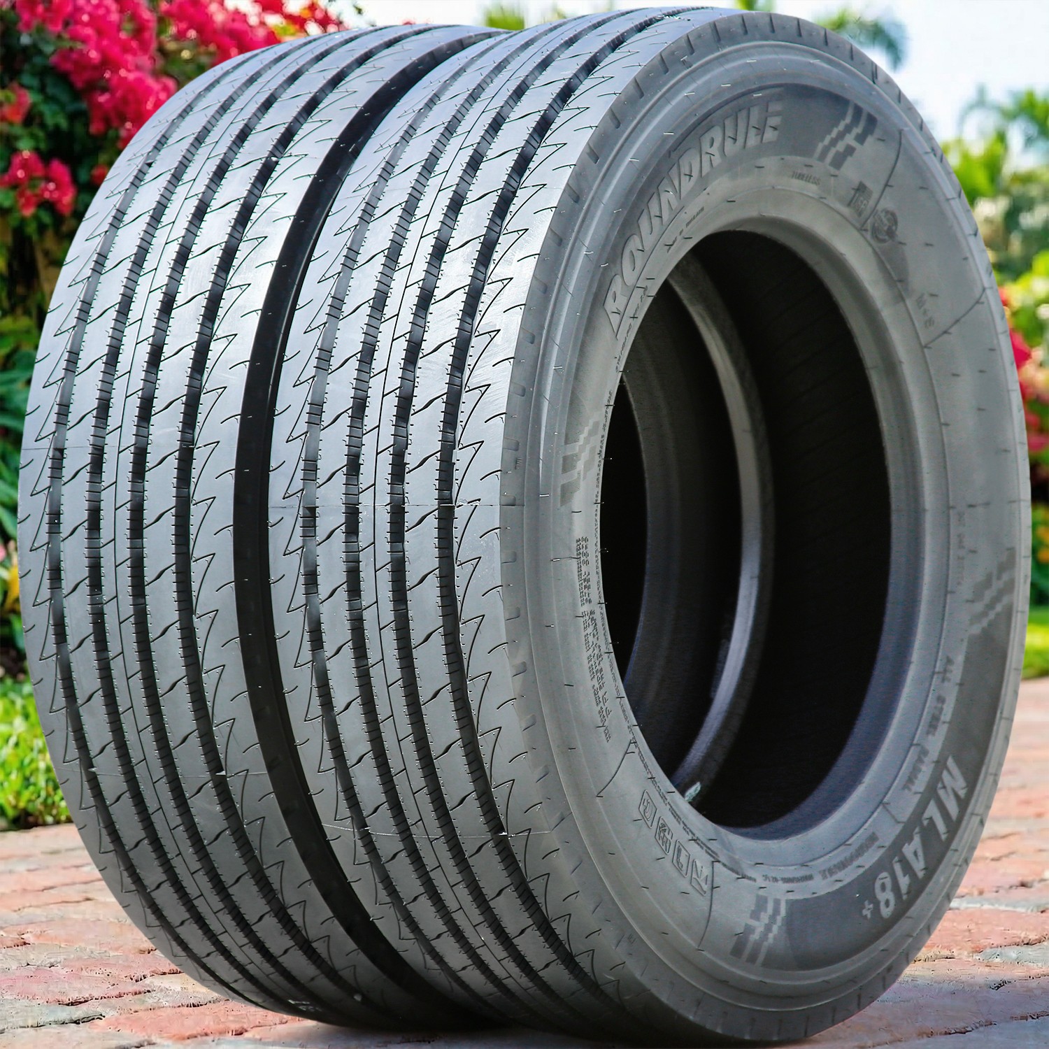4 Tires Roundrule MLA18+ All Steel 245/70R19.5 H 16 Ply All Position Commercial