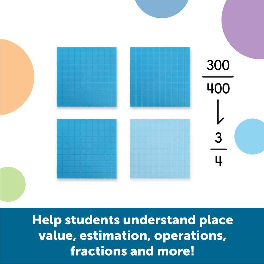 Plastic Base Ten Starter Set - 1St Grade Math Manipulatives for Elementary Schoo