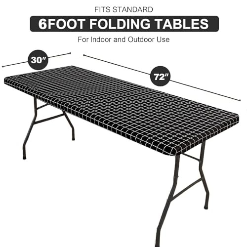 Rectangle Vinyl Table Cloth 30x72, Waterproof 72" x 30" (Rectangular) Black
