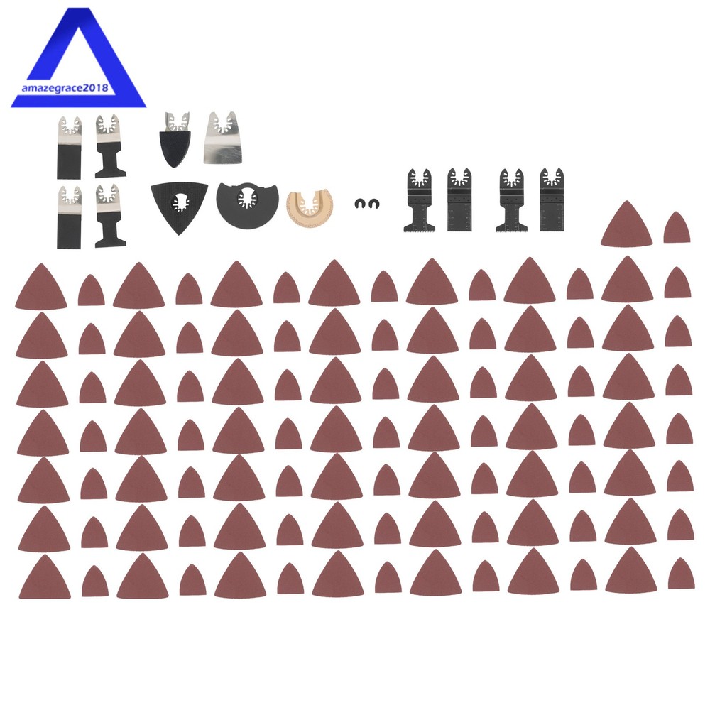115Pack Professional Universal Quick Release Tool Saw Blades Multitool Kits