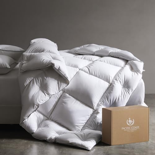 Down Comforters Size, 100% Cotton Duvet Insert, Extra Fluffy White Queen