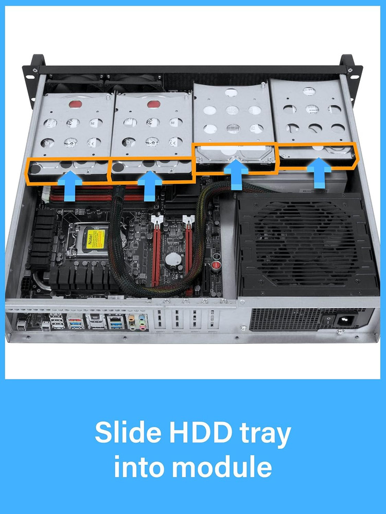 2U Server Chassis Rackmount Case | 4 3.5"/2.5" HDD, 1 5.25" Device | Micro-Atx C