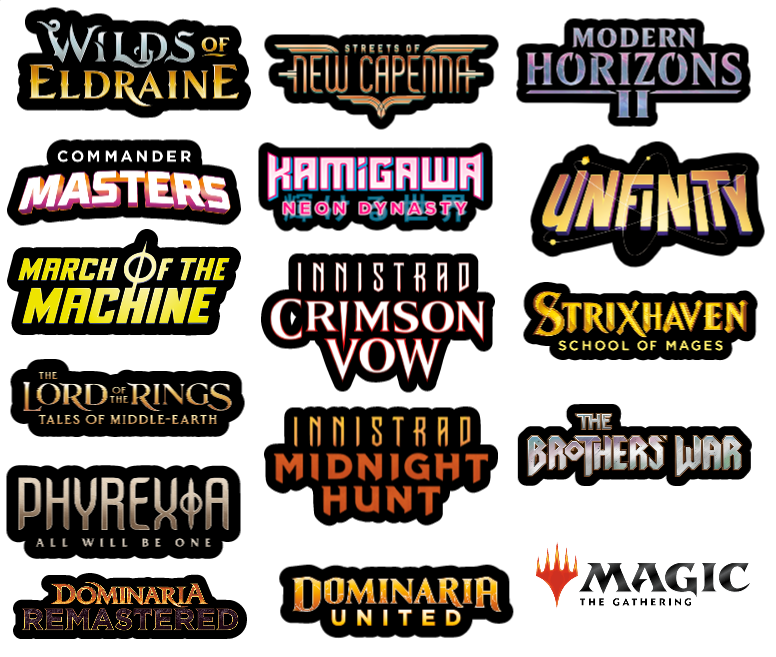 Magic The Gathering Set Binder Sticker "Side of Binder" (3.5" or less)