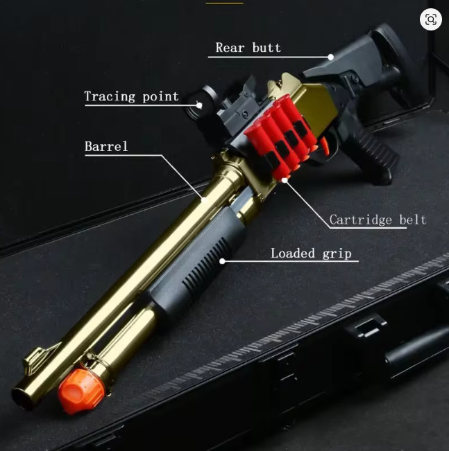 Soft Bullet Toy Gun Shotgun – Shell Ejection Function & Long Range Shooting – Fo