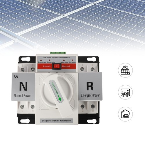2P 63A Dual Power Transfer Switch Toggle Automatic Mini Controller Switch 110V