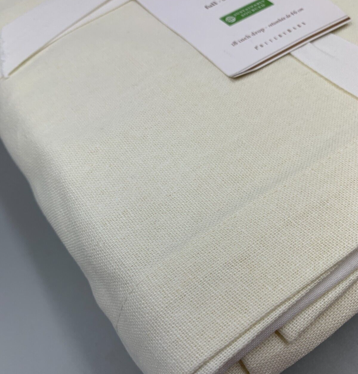Pottery Barn Essentials Linen Cotton Bed Skirt Ivory Full 18" DROP #Q78M