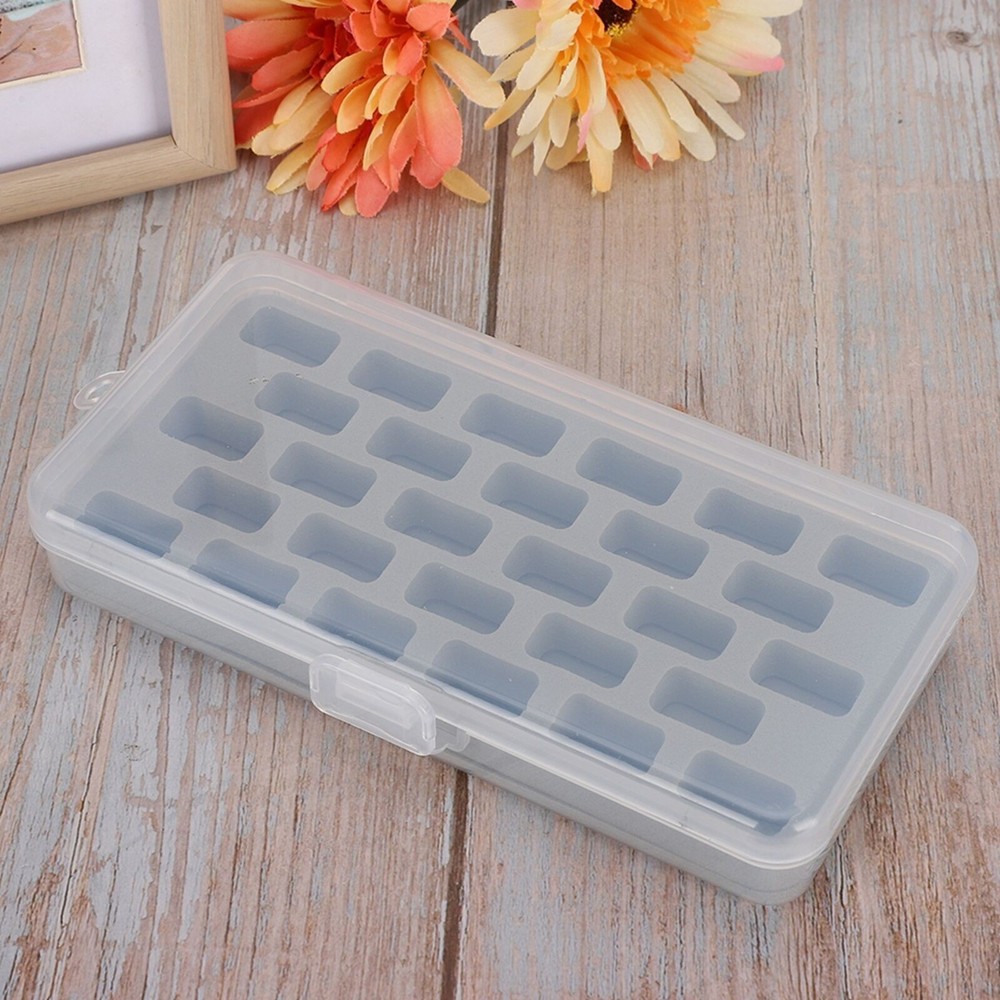 28 Slots Empty Spools Box Plastic Thread Storage Cover Bobbin Organizer