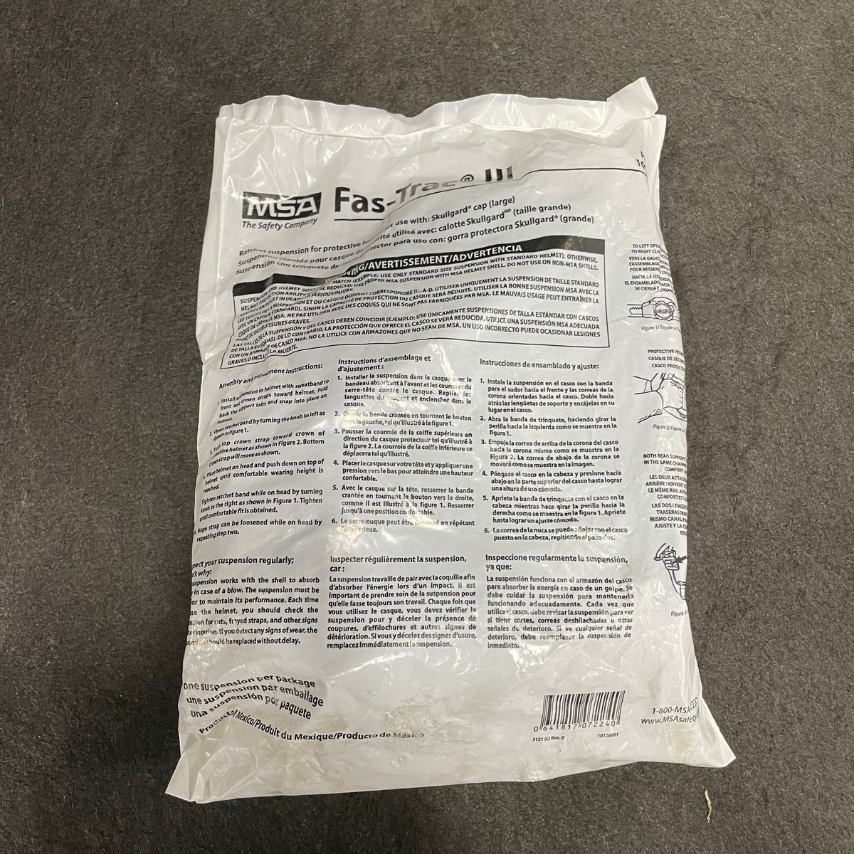 MSA 10126693 Fas-Trac III Replacement Suspension for Large Skullgard Cap