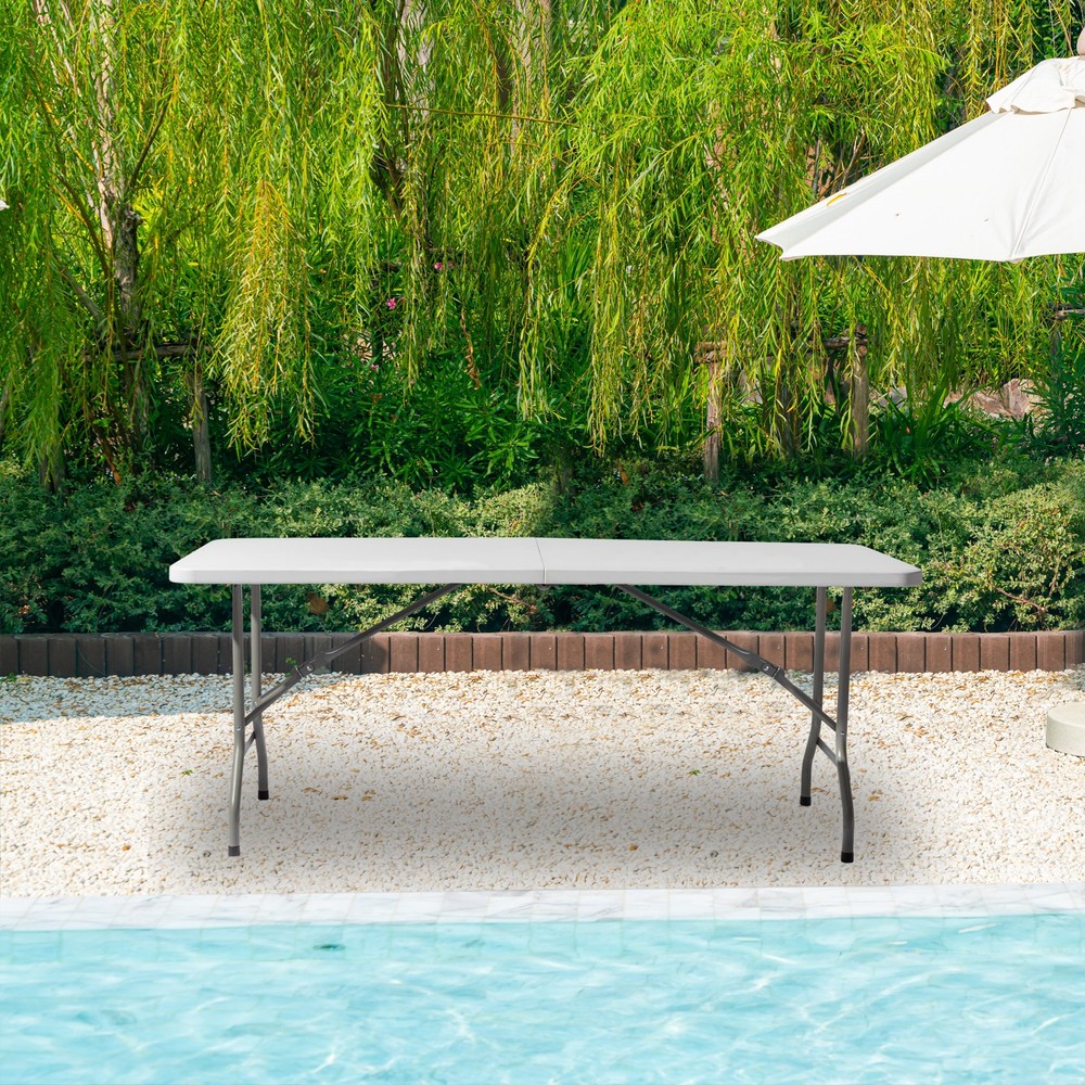 6FT Outdoor Courtyard Foldable Long Table New -