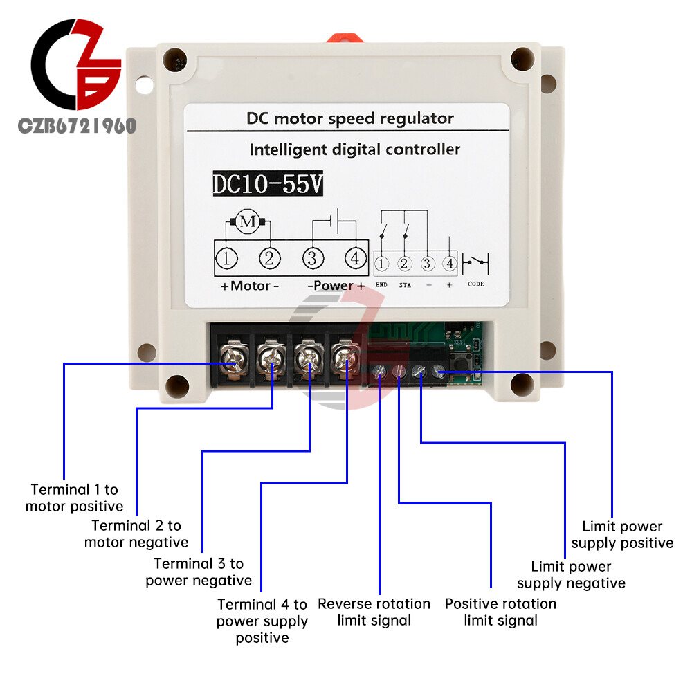 DC 10V-55V 30A Intelligent Brush Motor Speed Controller Display Remote Control