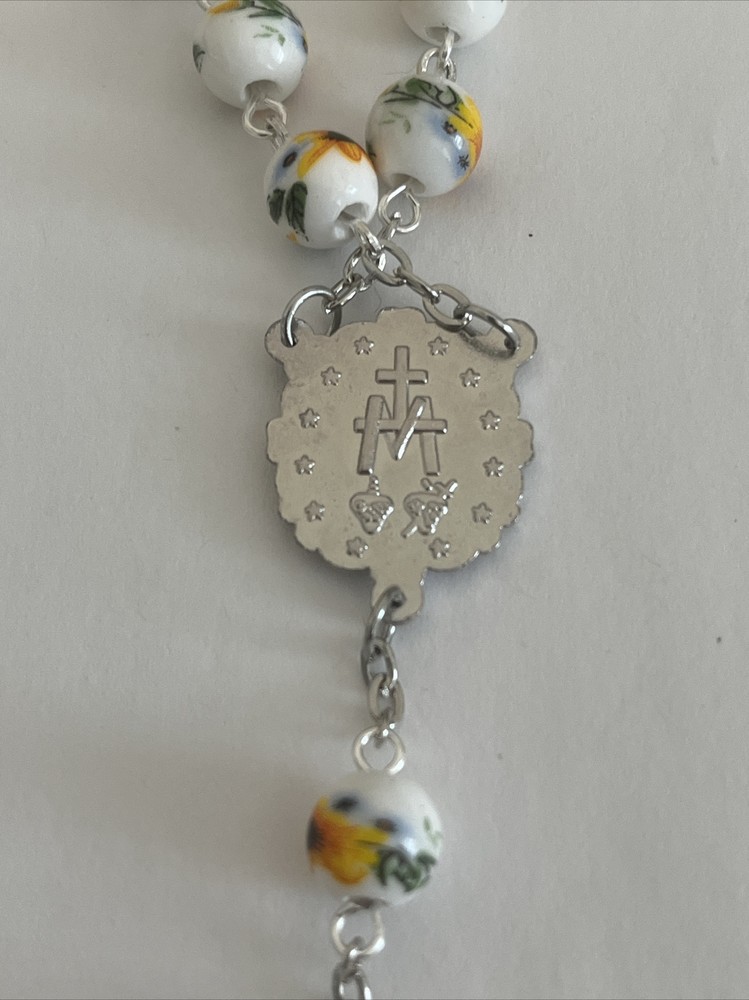 Sunflower Porcelain Prayer Catholic Rosary Beads