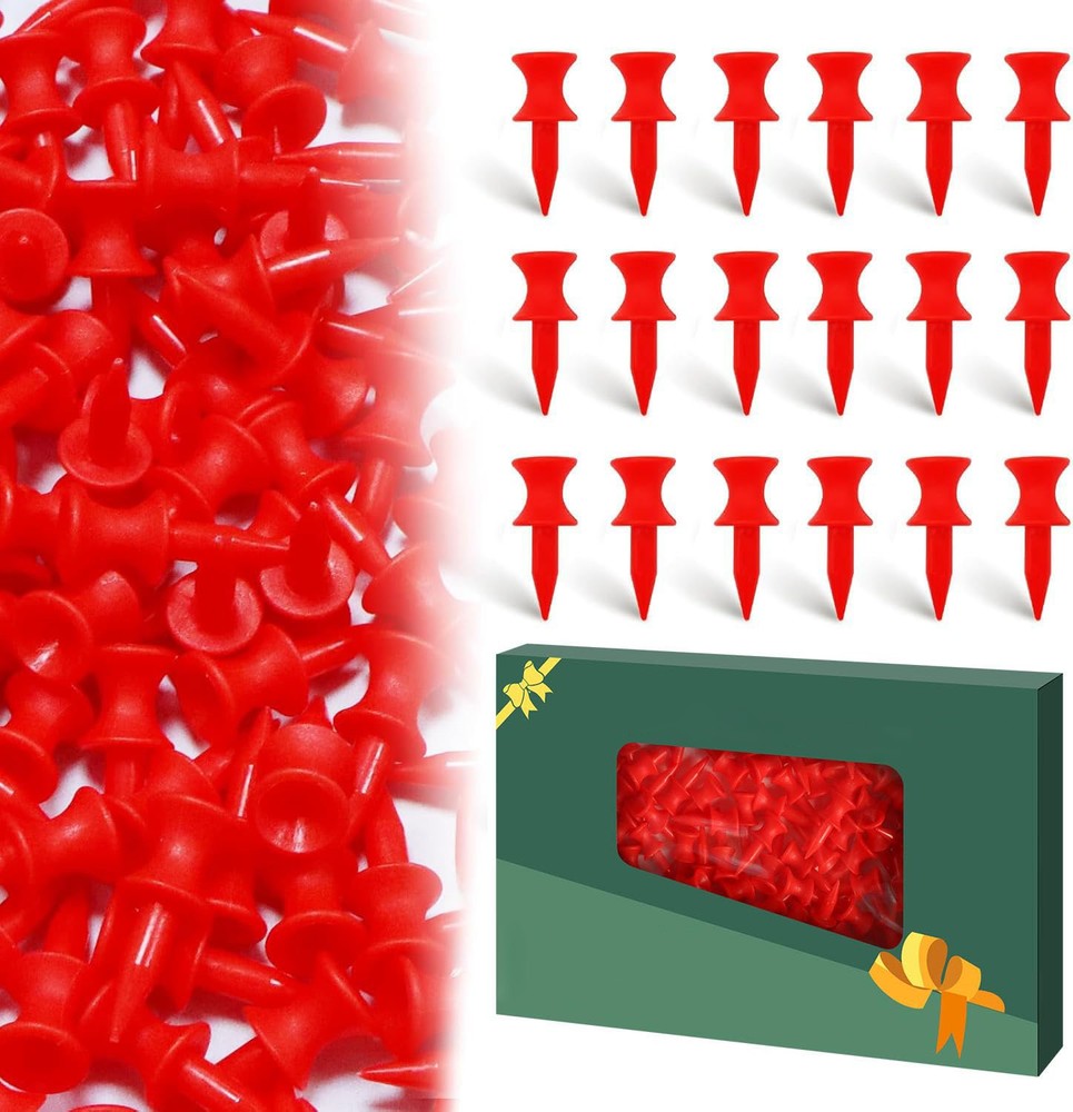 Unbreakable Golf Tees,50Pack Step Down Tees,Height Control For Driving Range,Red