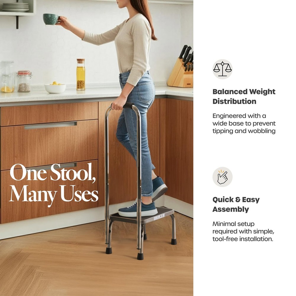 Step Stool with Handle for Adults Step stools with Handle for Elderly for Bed...