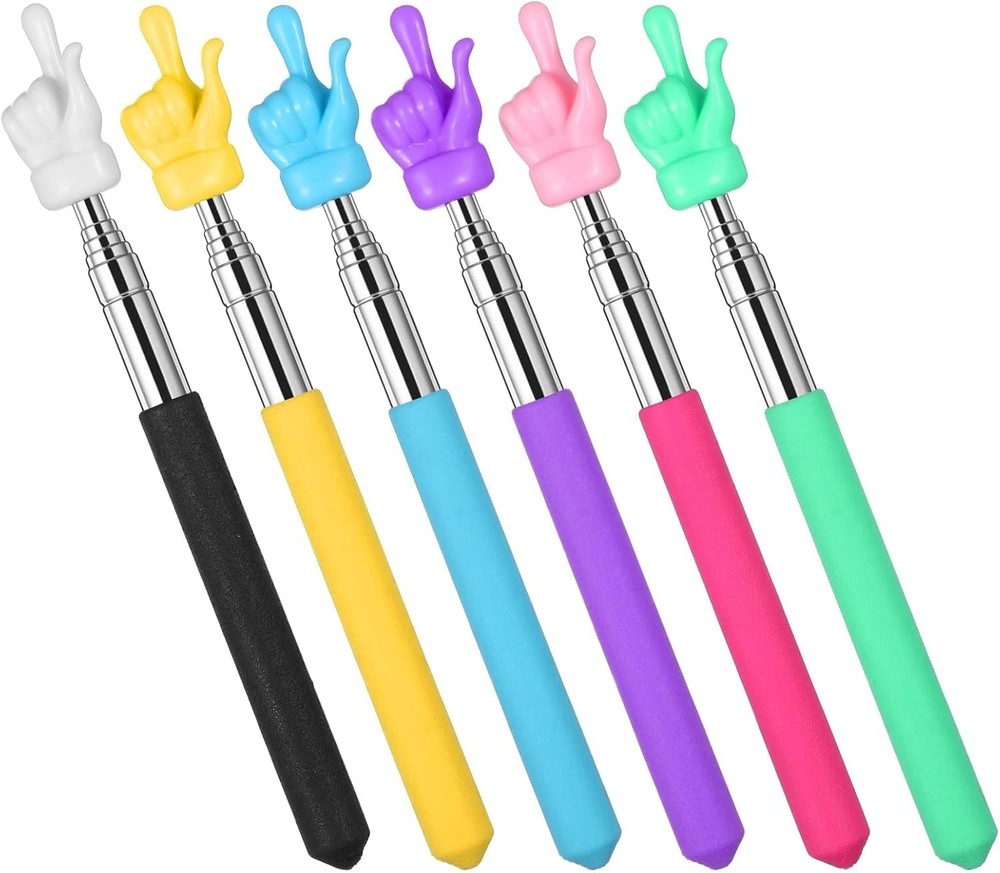 6Pcs Multipurpose Teacher Pointer Sticks Extendable 21" Finger Pointers...