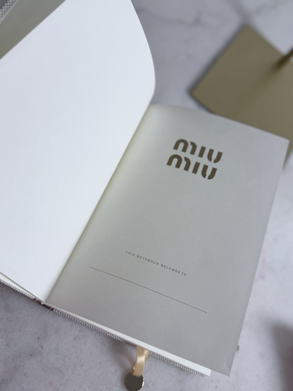 Miu Miu Tweed HardcoverGWP Notebook Ribbon Bookmark & Charm – GWP Exclusive ~