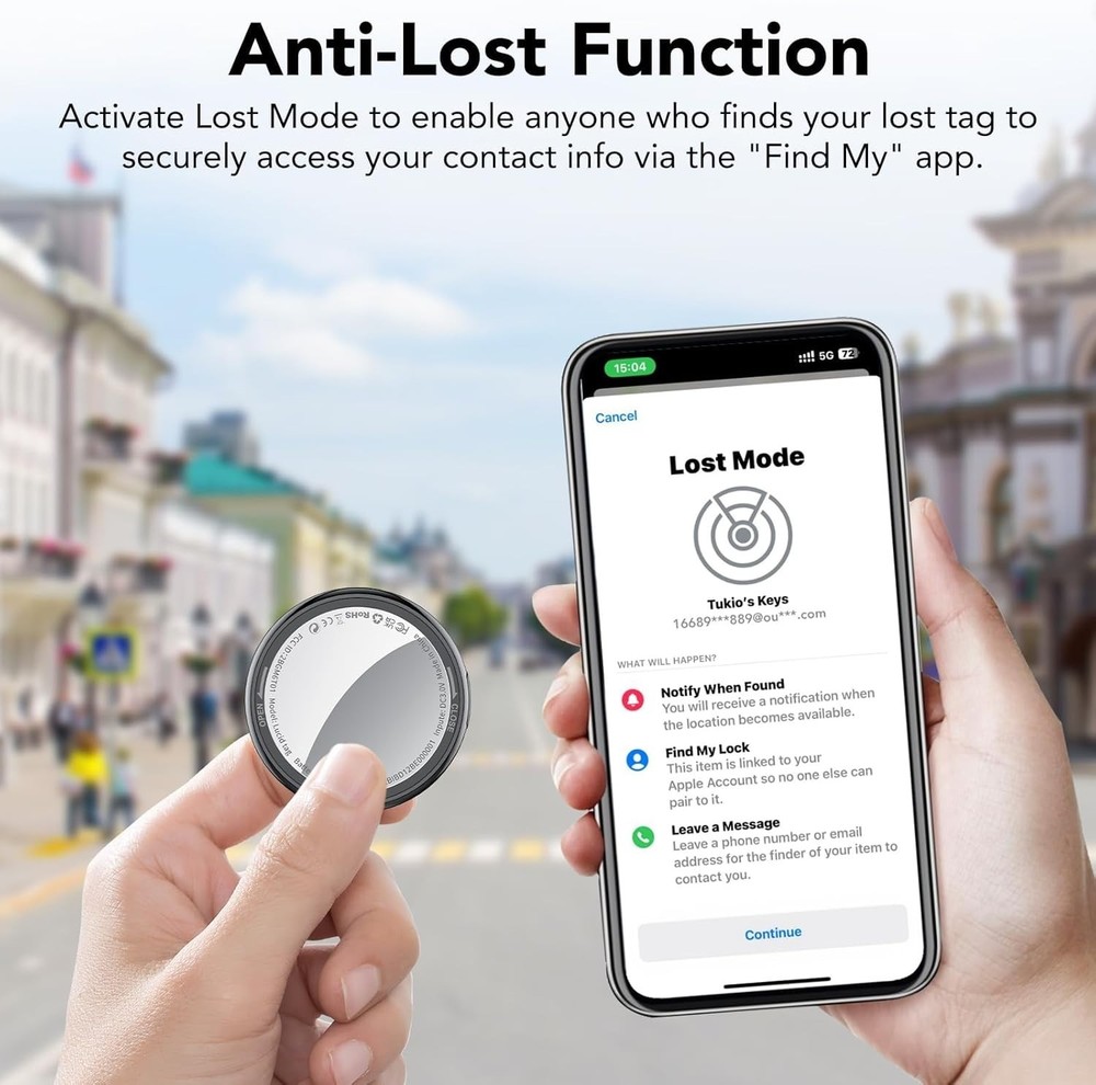 Tracker Tags - 1 Pack, Bluetooth Tracker for iPhone ipad Find My(iOS Only), Key