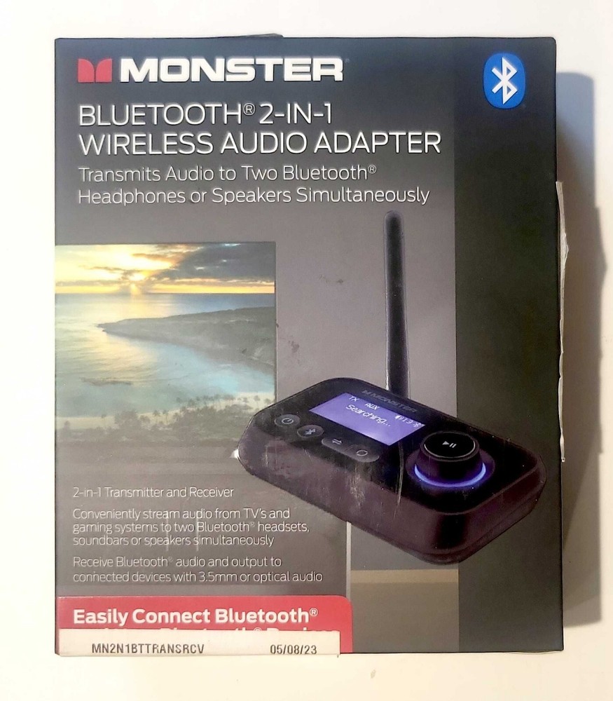 Xtreme Monster 2 in 1 Bluetooth Wireless Audio Adapter, Transmitter/Receiver 🆕