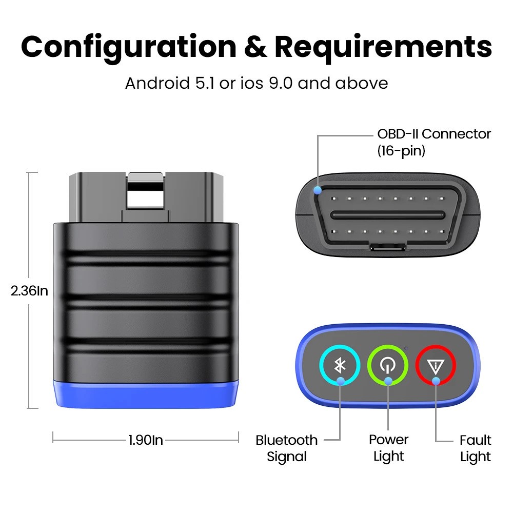 MUCAR BT200 LITE Full System Auto OBD2 Diagnostic Scanner Bluetooth Code Reader