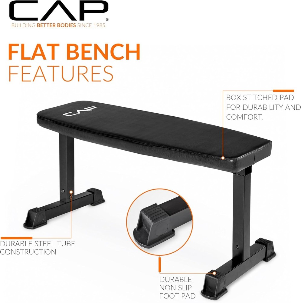 Compact and Sturdy CAP Weight Bench - 19 Inch High for Effective Workouts