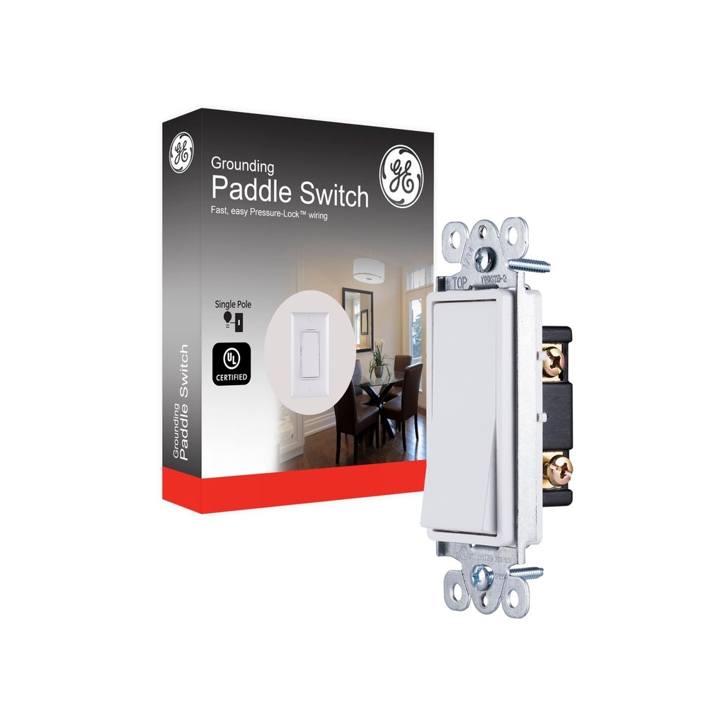GE Paddle Rocker Switch - Single Pole Switch, On/Off, Replacement for Light S...