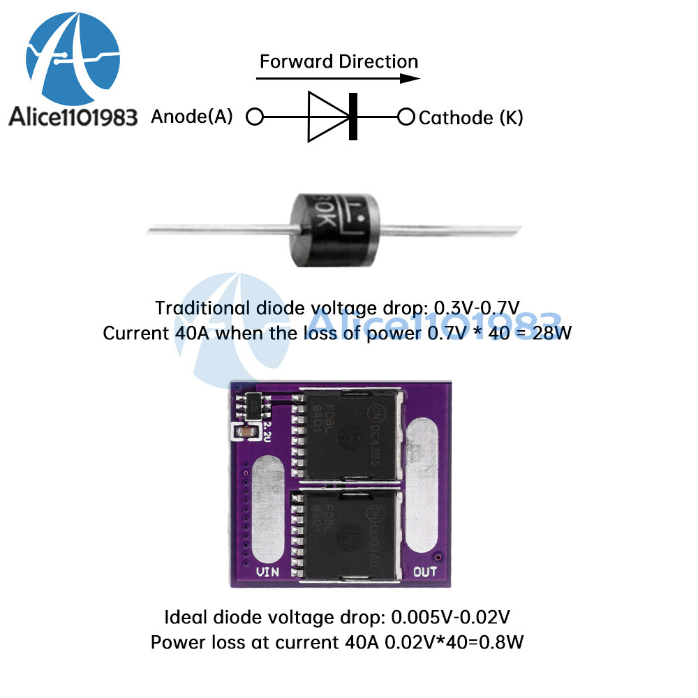 No Voltage Limit Ideal Diode Module Anti Backflow/Reverse Connection Diode 60A