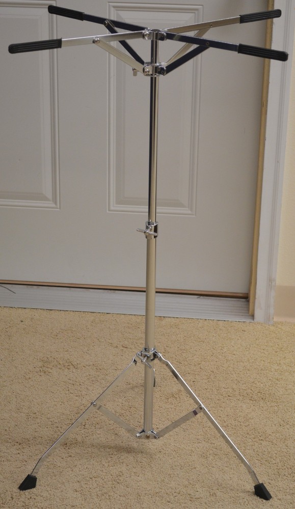 USED PERCUSSION TRAP TABLE WITH STAND, WOOD SHELL