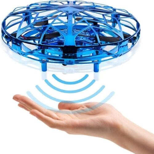 UFO Interact With Your Drone By Hand Blue